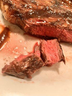 Top sirloin cooked medium to perfection-we always ask to be cooked medium so it comes out medium rare as a tip!