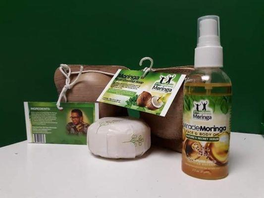 These amazing products are Moringa Soap & Body and Face Oil .. They will bring out the natural beauty in you.