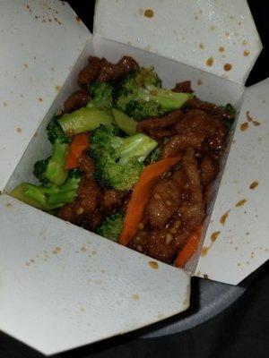 Carry out, broccoli beef