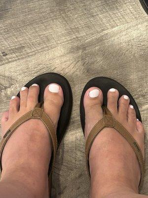 Pedicure, he cut my toenails uneven on my right foot, and my big toenail became infected.