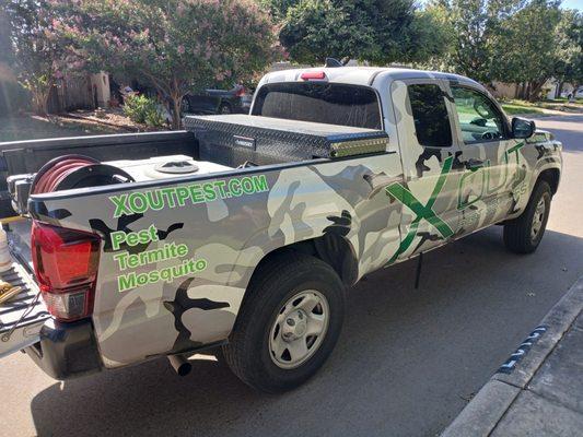 X-Out's cool camo-style truck. These guys have style.