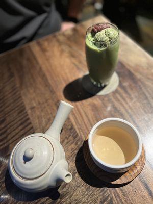 Tea, matcha latte