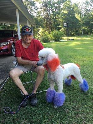 Lizzy with my Dad a WW11 Veteran at Memorial Day!