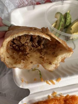 Dry beef empanada