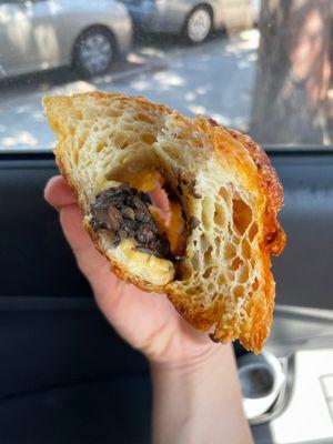 Mushroom and cheese croissant