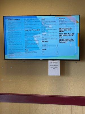 Digital menu board.