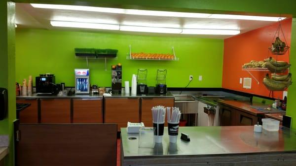 Real fruit smoothies and espresso located in the Silver Eagle gas station