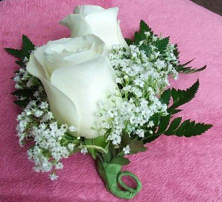 White Rose Boutonniere