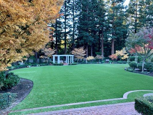 Over 5,000 sq.ft of artificial turf replaced our 30+ year old lawn, in complete conformity to our original landscape plan.