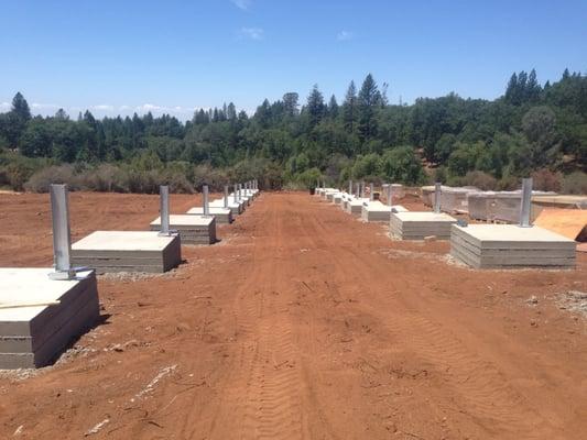 Foundations for solar array in Cohasset, CA