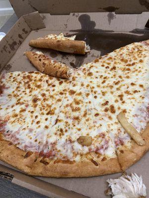 Large Cheese Pizza with 10 Wings