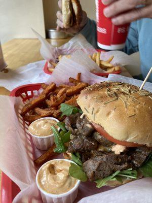 P.S. Skirt Steak Combo Sandwich Sweet Potato Fries