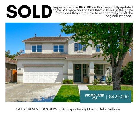 SOLD in 2019 in Woodland, CA