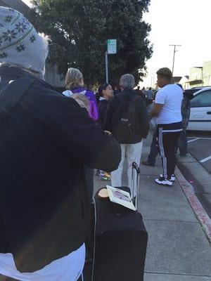 Line around the corner ( standing on sanpablo Ave)