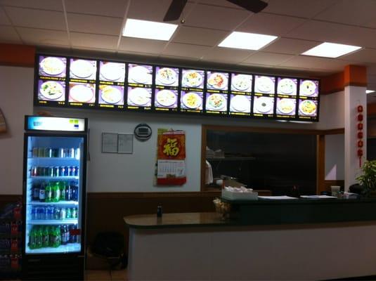 Menu and front counter.