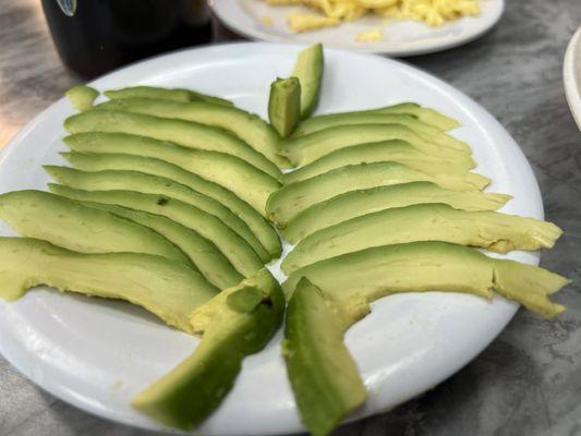 Even the side of avocado is served beautifully