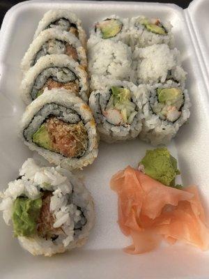 Dynamite roll and California roll