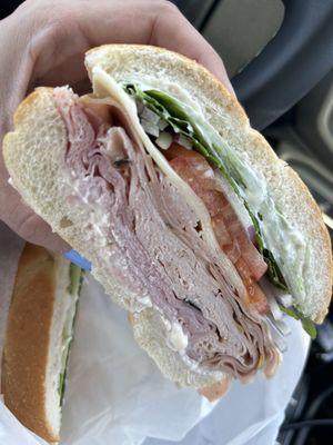 Ham, mortadella, turkey with horseradish cheddar