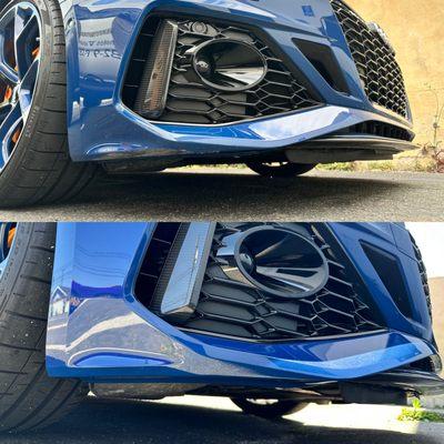 Before and after bumper repair