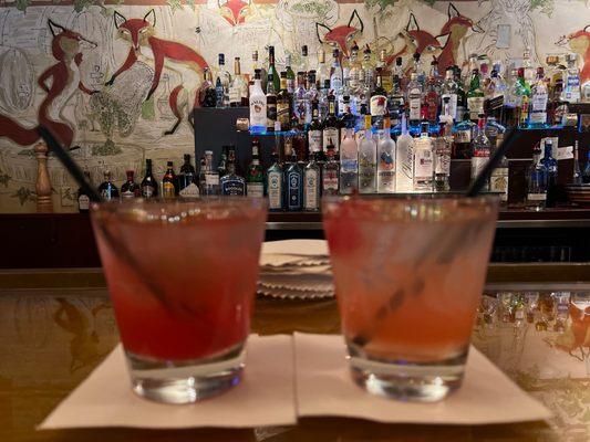 Fresh red ruby grapefruit cocktails