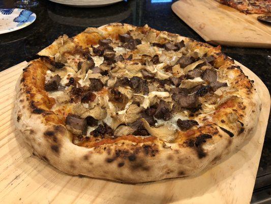 Mushroom and Gorgonzola pizza