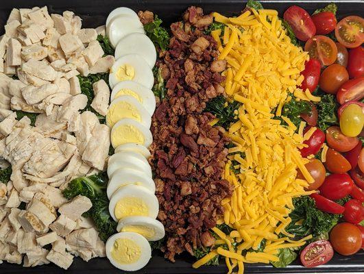 Large format Salad Catering!  KALIFORNIA COBB (Bacon, Chicken, Hard-Boiled Eggs, Kale. Romaine, Cherry Tomatoes, House Croutons, House Ranch