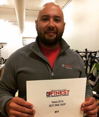 Suburban Life's Reader's Choice voted Best Bike Shop. Not bad for our first year!