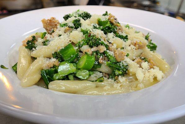 Our own handmade cavatelli pasta with sausage and broccolini in a wine sauce.