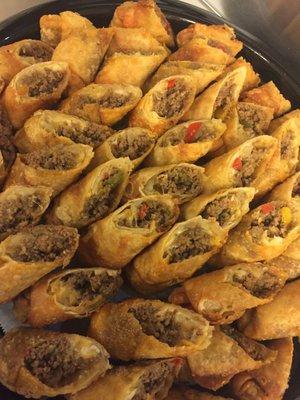 Assorted egg roll platter