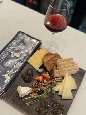 Charcuterie and a sweet, chilled red wine