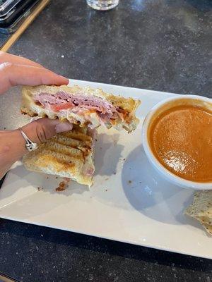 ham and cheese with tomato soup