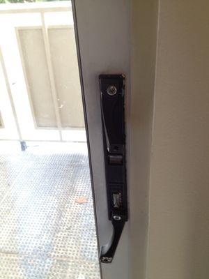 Broken lock-no security to outside. Considered acceptable and rent due!