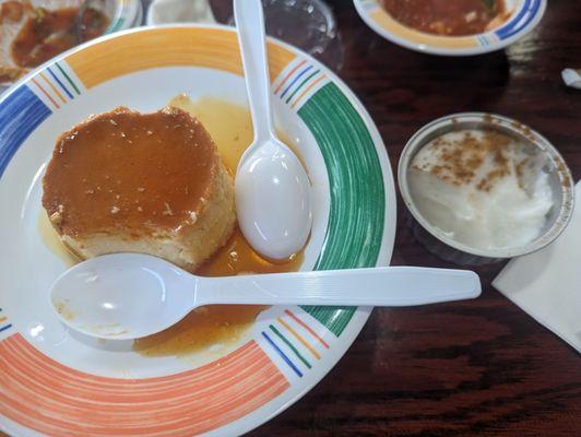 Cheese flan, tembleque - definitely get both of these