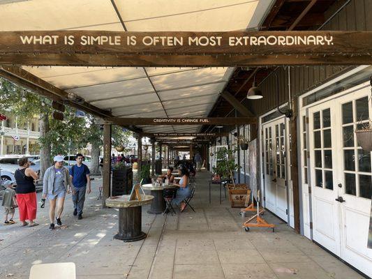 Quotes on the beams on the roof:  "What is simple is often most extraordinary."  "The tiniest change can make the biggest impact."