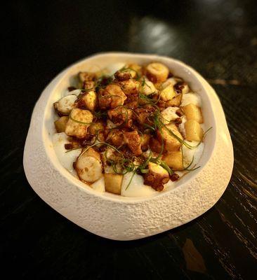 SPANISH OCTOPUS potato espuma, fried potatos, chorizo $28