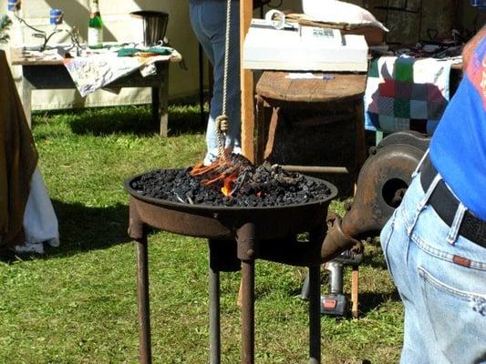 Coal fire pit for the steel