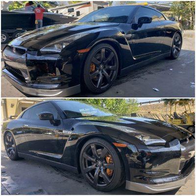 Nissan GTR for our 100% hand wash and auto detailing!