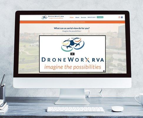 Wix website design for drone company DroneWorx RVA