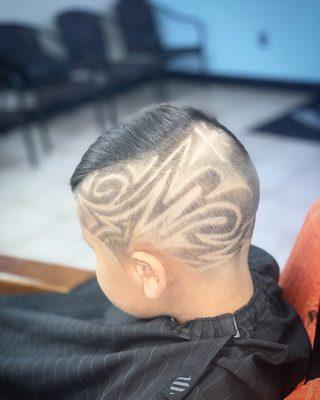 Combover with design