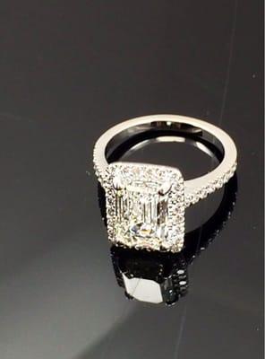 Custom Hand made Design by Christe James- 3.05 emerald cut diamond G/VS2