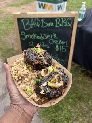 Smoked & Braised oxtails over rice and peas