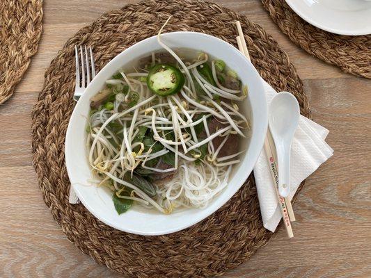 Pho With Rice Noodles and Beef