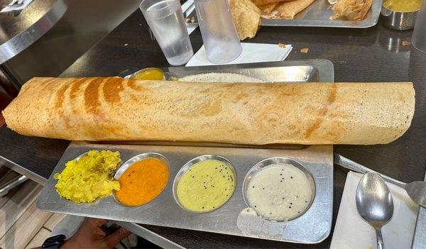 Masala Paper Dosa (with Masala on the side)