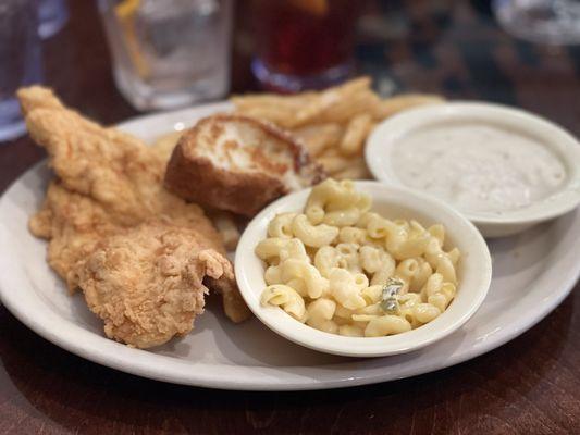 Fried Chicken Breast with 2 sides.