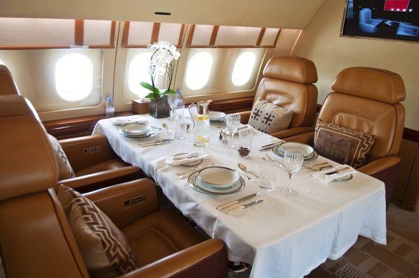 Enjoy gourmet in-flight catering and other luxury concierge services