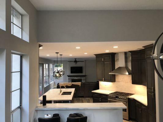 Looking into kitchen from dining room once covered by a wall