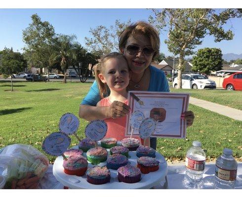 Graduated, we prepared a party at the park.