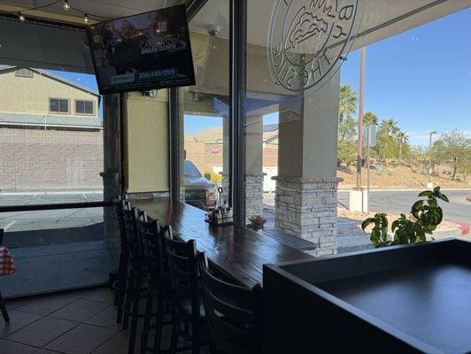 Bench seating with a view.