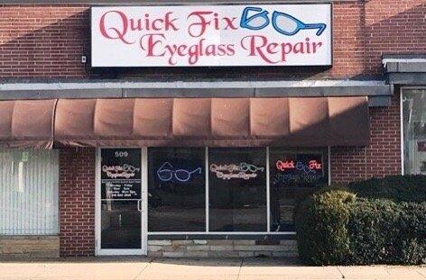 Store front/Street side of Eyeglass repair shop