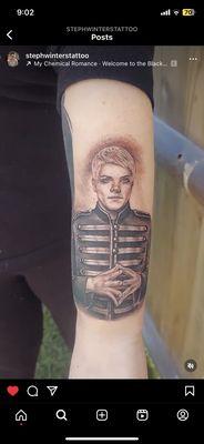 Fresh Gerard Way tattoo